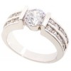 18k White Gold Plated 21 Diamond Created Ring